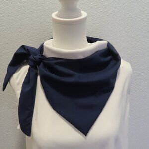 Handmade Z Scarf Navy Blue Cotton Blend